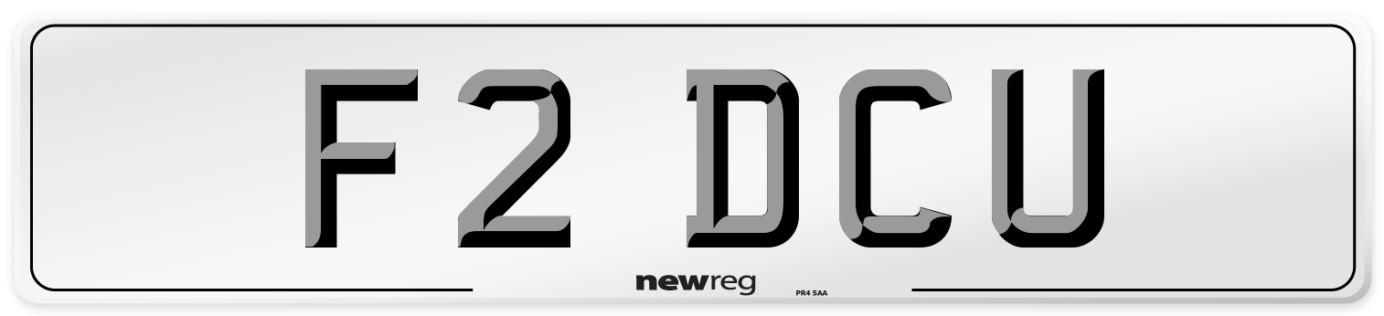 F2 DCU Number Plate from New Reg